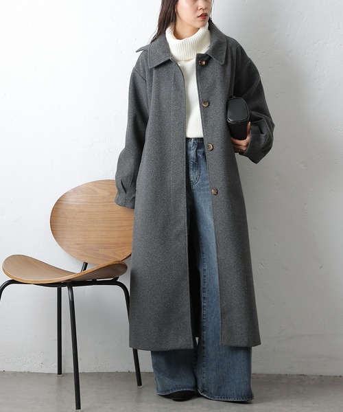 COLONY 2139(コロニートゥーワンスリーナイン)の「ベルト付ボリューム袖ステンカラーコート(ステンカラーコート・レディース・ブラウン/ベージュ/ブラック/チャコールグレー・FREE)」の20枚目の写真