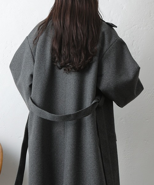 COLONY 2139(コロニートゥーワンスリーナイン)の「ベルト付ボリューム袖ステンカラーコート(ステンカラーコート・レディース・ブラウン/ベージュ/ブラック/チャコールグレー・FREE)」の19枚目の写真