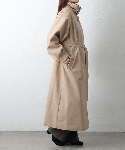 COLONY 2139(コロニートゥーワンスリーナイン)の「ベルト付ボリューム袖ステンカラーコート(ステンカラーコート・レディース・ブラウン/ベージュ/ブラック/チャコールグレー・FREE)」の13枚目の写真
