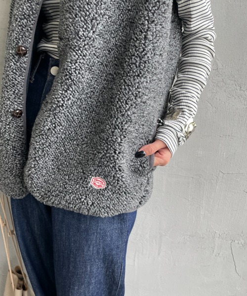 Vincent et Mireille（バンソンエミレイユ）の「[Vincent et Mireille/ヴァンソン エ ミレイユ] ボアフリースベスト（ベスト・レディース・グレー・36）」の16枚目の写真