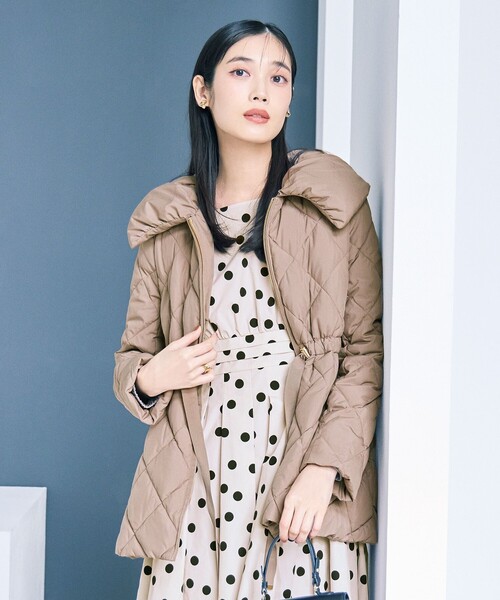 TOCCA レイン ショート丈 ダウンコート M ブラック系 ベロア切替 TOCCA レイン ショート丈 ダウンコート M ブラック系 ベロア切替