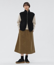 MARGARET HOWELL　フレアスカート　カーキ margarethowell “silk pleats skirt” size2 マーガレット
