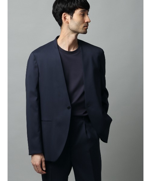 SUIT SQUARE（スーツスクエア）の「ノーカラージャケット CANONICO OFFLIMITS 無地（テーラードジャケット・メンズ・ネイビー系/グレー系・L/M/S/LL）」の2枚目の写真