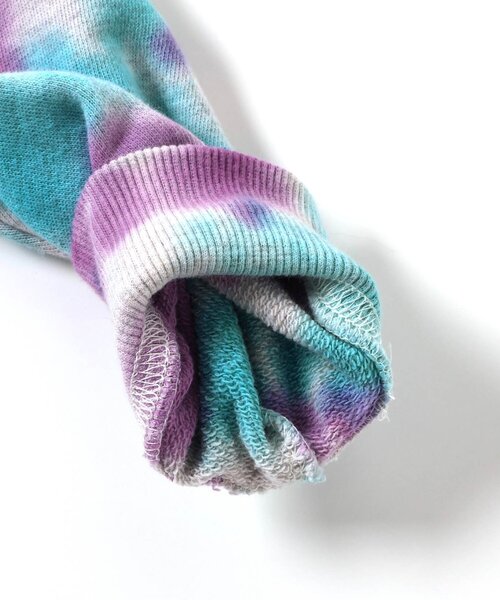 BREEZE（ブリーズ）の「【ジュニア対応】タイダイトレーナー(セットアップ可)（スウェット・キッズ・ブルー/グレー/グリーン・90/100/110/120/130/140）」の15枚目の写真