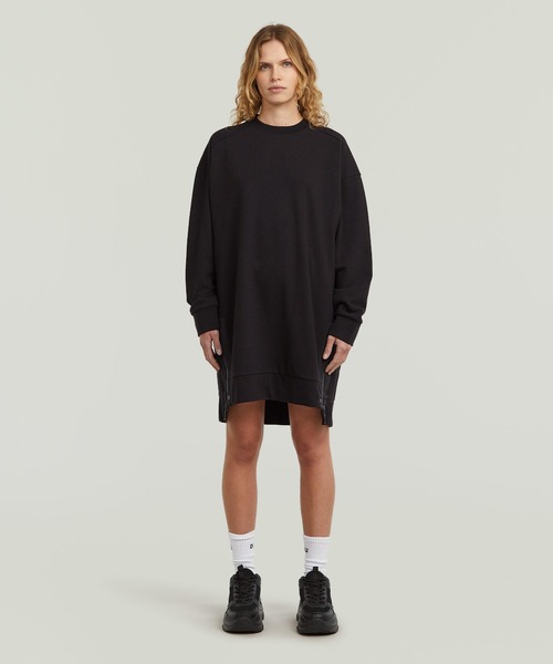 G-STAR（ジースター）の「BIKER ZIP SWEATER DRESS/バイカージップディテールスウェットワンピース（ワンピース・レディース・ダークブラック・MEDIUM/SMALL/X-SMALL）」の5枚目の写真