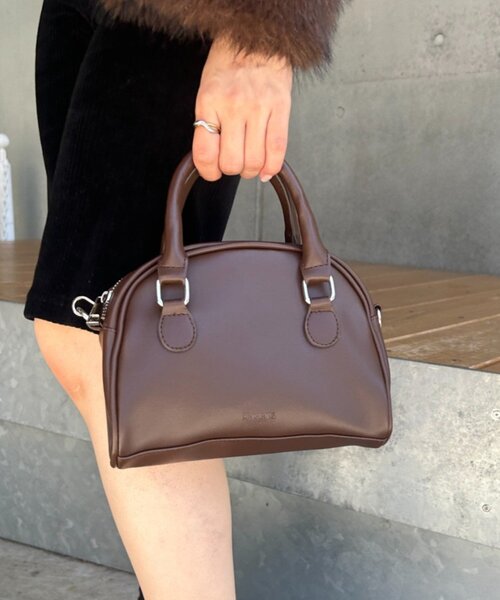 Kastane(カスタネ)の「【4色展開/2WAY】miniボストンBAG(ボストンバッグ・レディース・ブラウン系その他/ブラック/アイボリー/ダークブラウン・FREE)」の5枚目の写真
