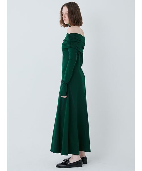 SORIN(ソリン )の「Off Shoulder Flared Dress/オフショルダーフレアドレス(ワンピース・レディース・ダークグリーン/ブラック・38/36)」の4枚目の写真