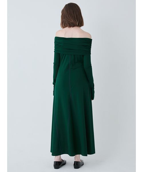 SORIN(ソリン )の「Off Shoulder Flared Dress/オフショルダーフレアドレス(ワンピース・レディース・ダークグリーン/ブラック・38/36)」の5枚目の写真