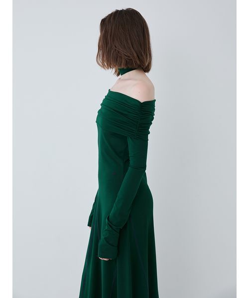 SORIN(ソリン )の「Off Shoulder Flared Dress/オフショルダーフレアドレス(ワンピース・レディース・ダークグリーン/ブラック・38/36)」の8枚目の写真