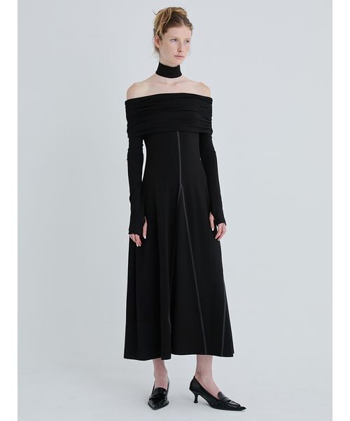SORIN(ソリン )の「Off Shoulder Flared Dress/オフショルダーフレアドレス(ワンピース・レディース・ダークグリーン/ブラック・38/36)」の17枚目の写真