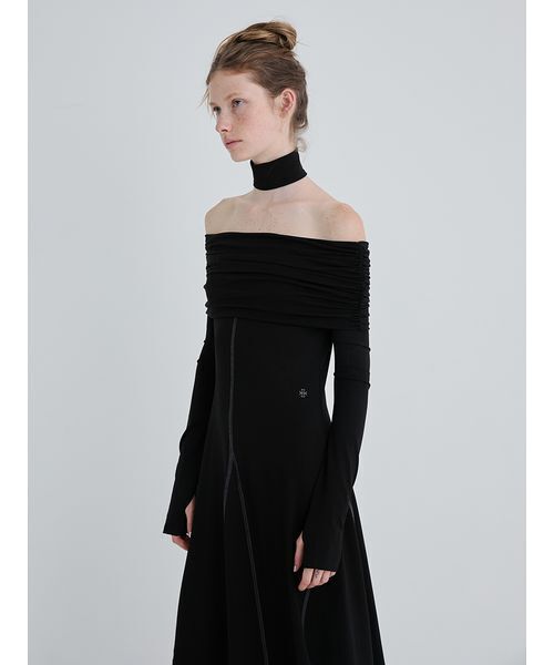 SORIN(ソリン )の「Off Shoulder Flared Dress/オフショルダーフレアドレス(ワンピース・レディース・ダークグリーン/ブラック・38/36)」の20枚目の写真