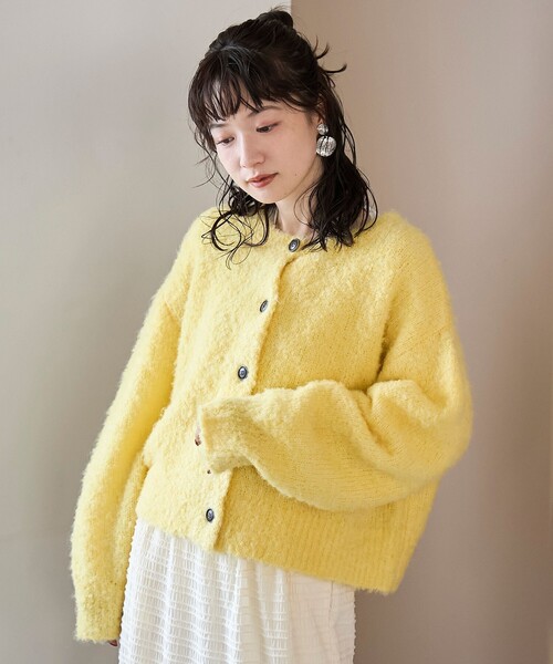 セール】ブークレ 2way ミックスニットカーディガン【Youtube紹介