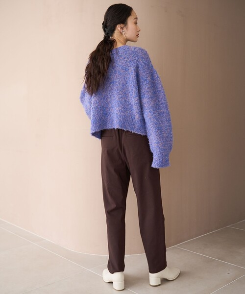 coen（コーエン）の「ブークレ 2way ミックスニットカーディガン【Youtube紹介アイテム】（ニット/セーター・レディース・イエロー/コバルトブルー/ロイヤルブルー/ピンク/ライトグレー/ブラック・M/L）」の9枚目の写真