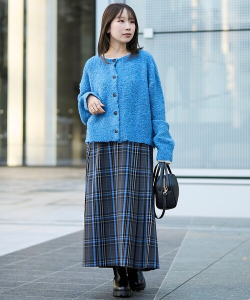 coen（コーエン）の「ブークレ 2way ミックスニットカーディガン【Youtube紹介アイテム】（ニット/セーター・レディース・イエロー/コバルトブルー/ロイヤルブルー/ピンク/ライトグレー/ブラック・M/L）」の12枚目の写真