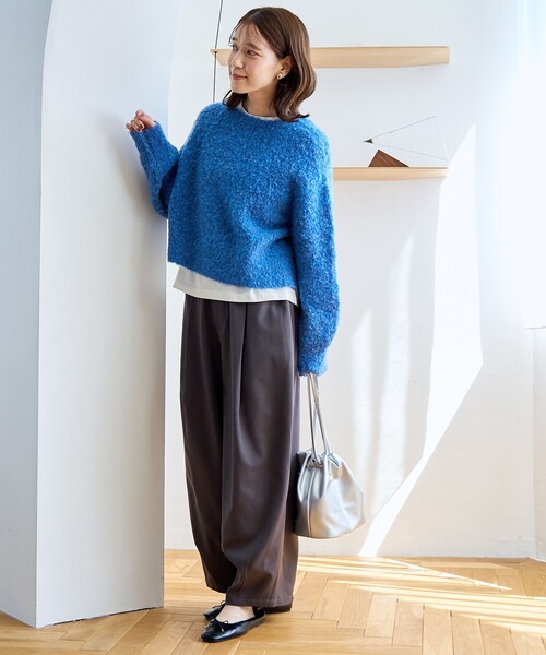 coen（コーエン）の「ブークレ 2way ミックスニットカーディガン【Youtube紹介アイテム】（ニット/セーター・レディース・イエロー/コバルトブルー/ロイヤルブルー/ピンク/ライトグレー/ブラック・M/L）」の15枚目の写真