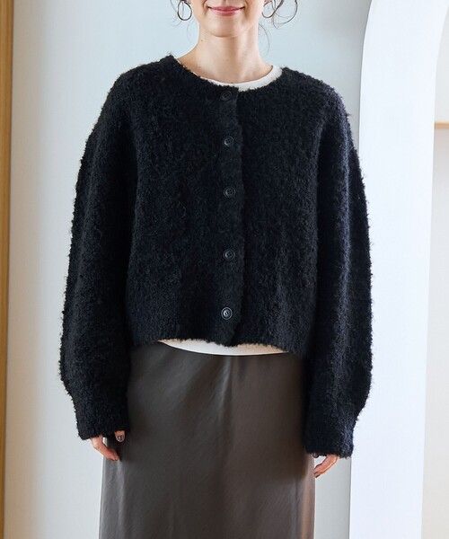 coen（コーエン）の「ブークレ 2way ミックスニットカーディガン【Youtube紹介アイテム】（ニット/セーター・レディース・イエロー/コバルトブルー/ロイヤルブルー/ピンク/ライトグレー/ブラック・M/L）」の19枚目の写真