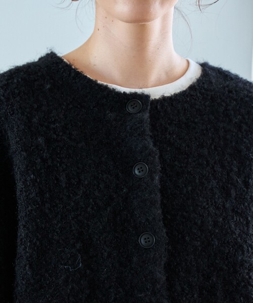 coen（コーエン）の「ブークレ 2way ミックスニットカーディガン【Youtube紹介アイテム】（ニット/セーター・レディース・イエロー/コバルトブルー/ロイヤルブルー/ピンク/ライトグレー/ブラック・M/L）」の22枚目の写真