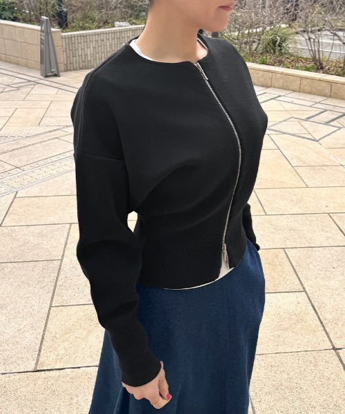JENNE(ジェンヌ)の「接結コットンニット(カーディガン/ボレロ・レディース・ホワイト/ブラック/レッド・LARGE/MEDIUM/SMALL)」の5枚目の写真