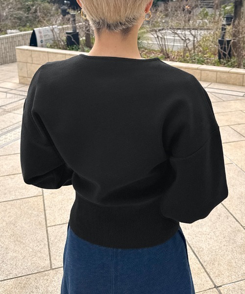 JENNE(ジェンヌ)の「接結コットンニット(カーディガン/ボレロ・レディース・ホワイト/ブラック/レッド・LARGE/MEDIUM/SMALL)」の6枚目の写真