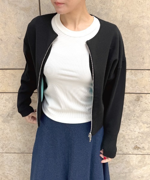 JENNE(ジェンヌ)の「接結コットンニット(カーディガン/ボレロ・レディース・ホワイト/ブラック/レッド・LARGE/MEDIUM/SMALL)」の8枚目の写真