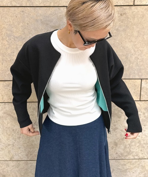 JENNE(ジェンヌ)の「接結コットンニット(カーディガン/ボレロ・レディース・ホワイト/ブラック/レッド・LARGE/MEDIUM/SMALL)」の9枚目の写真