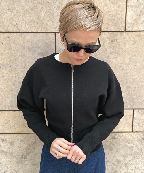 JENNE(ジェンヌ)の「接結コットンニット(カーディガン/ボレロ・レディース・ホワイト/ブラック/レッド・LARGE/MEDIUM/SMALL)」の12枚目の写真