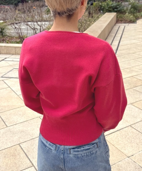 JENNE(ジェンヌ)の「接結コットンニット(カーディガン/ボレロ・レディース・ホワイト/ブラック/レッド・LARGE/MEDIUM/SMALL)」の16枚目の写真