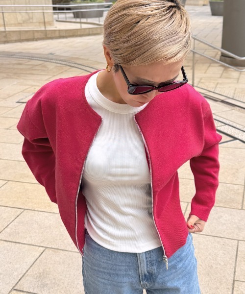 JENNE(ジェンヌ)の「接結コットンニット(カーディガン/ボレロ・レディース・ホワイト/ブラック/レッド・LARGE/MEDIUM/SMALL)」の19枚目の写真