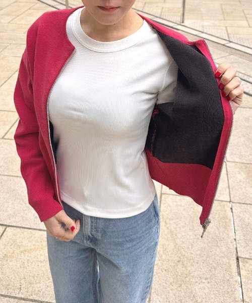 JENNE(ジェンヌ)の「接結コットンニット(カーディガン/ボレロ・レディース・ホワイト/ブラック/レッド・LARGE/MEDIUM/SMALL)」の21枚目の写真