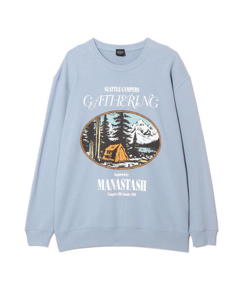MANASTASH（マナスタッシュ）の「MANASTASH/マナスタッシュ　CREW SWEAT CAMPERS GATHERING/クルースウェット キャンパーズギャザリング（スウェット・メンズ・その他5/ブルー系その他3/その他・S/M/XL/L）」の4枚目の写真