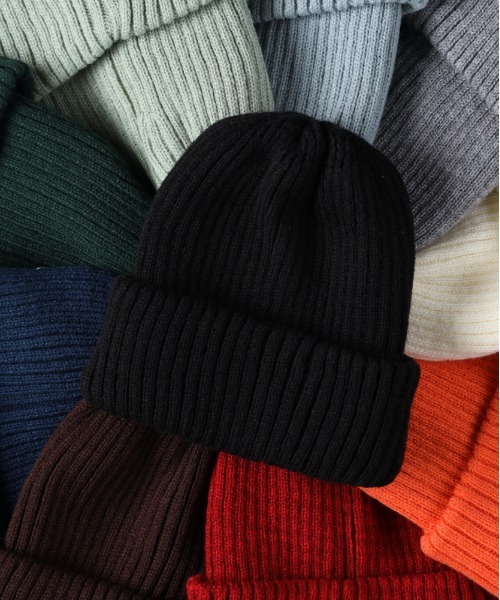 Right-on（ライトオン）の「【HONEYSUCKLE ROSE】ニットワッチ（ニットキャップ/ビーニー・レディース・グレー/オフホワイト/オレンジ/ケリーグリーン/ブラック/グリーン/レッド/ブラウン/ブルー/ターコイズブルー・フリー）」の2枚目の写真