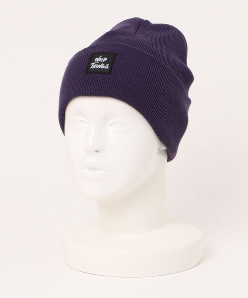 WILD THINGS（ワイルドシングス）の「【RES】【WILD THINGS】A/C WATCH CAP（ニットキャップ/ビーニー・メンズ・ブラック/パープル・FREE）」の2枚目の写真