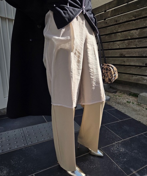 セール】HALF SHEER LAYERED PANTS（スラックス）｜Ameri（アメリ）の