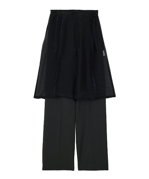 Ameri(アメリ)の「HALF SHEER LAYERED PANTS(スラックス・レディース・テラコッタ/スミクロ/ベージュ・SMALL/MEDIUM)」の19枚目の写真