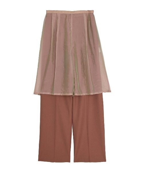 Ameri(アメリ)の「HALF SHEER LAYERED PANTS(スラックス・レディース・テラコッタ/スミクロ/ベージュ・SMALL/MEDIUM)」の21枚目の写真