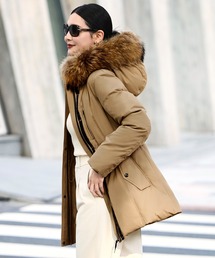 RUIRUE BOUTIQUE（ルイルエブティック）の「フレンチダウン ｜ ラクーンファー フレンチダウン ジャケット ｜ アウター / ダウンコート / ダウンジャケット / ロングダウン / ロングコート / コート（ダウンジャケット/コート）」