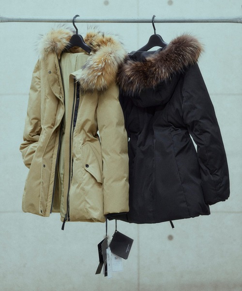 新品未使用タグあり　rienda チャイニーズラクーンファー付きダウンジャケット 楽天市場】ファー フード 取り付け 取付 新作ダウン用ラクーン45mm