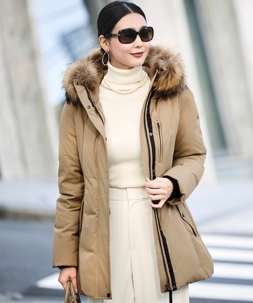 セール】フレンチダウン ｜ ラクーンファー フレンチダウン ジャケット