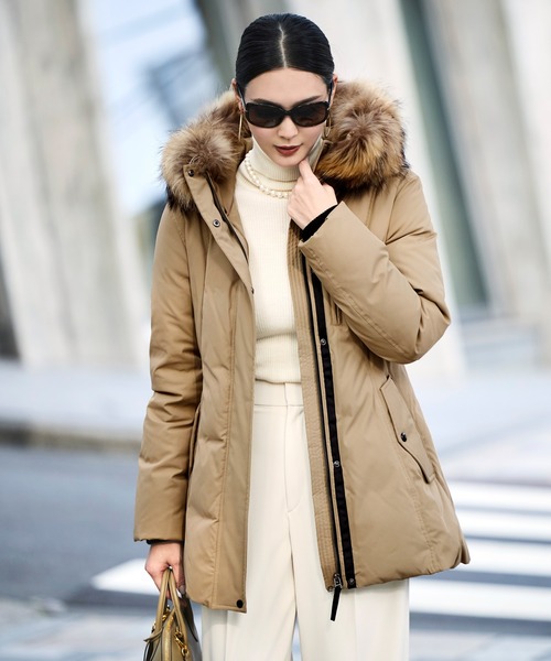 セール】フレンチダウン ｜ ラクーンファー フレンチダウン ジャケット