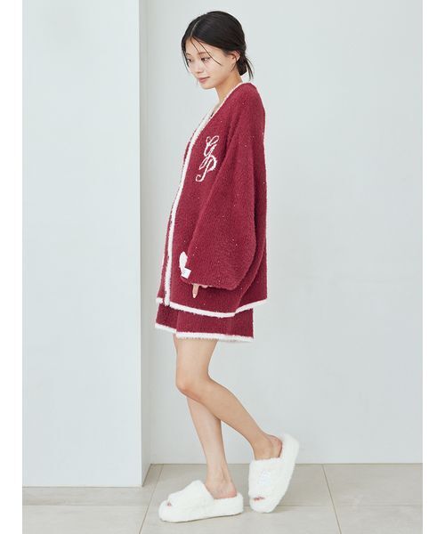 (は)Gelato Pique ラメフェザーカーディガン&ショートパンツ USAGI ONLINE限定】ラメフェザーカーディガン&ショートパンツセット