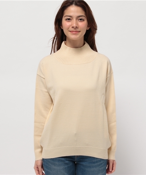 RAY CASSIN（レイカズン）の「ハイネックコクーンプルオーバー（ニット/セーター・レディース・ブラウン/ネイビー/キナリ・FREE）」の4枚目の写真