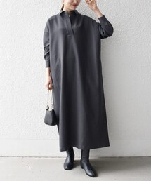 SHIPS any:〈洗濯機可能〉サージ スキッパー シャツ ワンピース