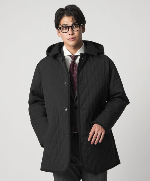 A DAY IN THE LIFE UNITED ARROWS(アデイインザライフユナイテッドアローズ)の「ウールライク サージ キルト ステンカラーコート<A DAY IN THE LIFE>(ステンカラーコート・メンズ・ダークグレー/ブラック/ネイビー・L/XL/M)」の2枚目の写真