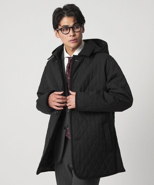 A DAY IN THE LIFE UNITED ARROWS(アデイインザライフユナイテッドアローズ)の「ウールライク サージ キルト ステンカラーコート<A DAY IN THE LIFE>(ステンカラーコート・メンズ・ダークグレー/ブラック/ネイビー・L/XL/M)」の4枚目の写真
