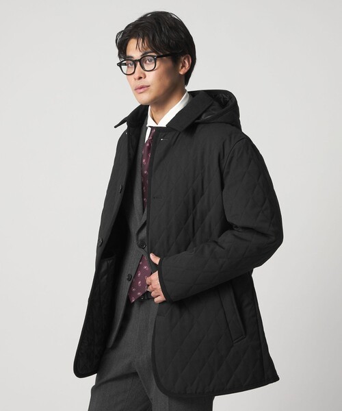 A DAY IN THE LIFE UNITED ARROWS(アデイインザライフユナイテッドアローズ)の「ウールライク サージ キルト ステンカラーコート<A DAY IN THE LIFE>(ステンカラーコート・メンズ・ダークグレー/ブラック/ネイビー・L/XL/M)」の5枚目の写真