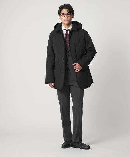 A DAY IN THE LIFE UNITED ARROWS(アデイインザライフユナイテッドアローズ)の「ウールライク サージ キルト ステンカラーコート<A DAY IN THE LIFE>(ステンカラーコート・メンズ・ダークグレー/ブラック/ネイビー・L/XL/M)」の7枚目の写真