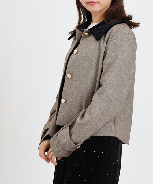 2WAYベロアカラーショートジャケット（その他アウター）｜ASTORIA