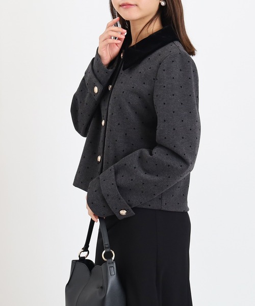 2WAYベロアカラーショートジャケット（その他アウター）｜ASTORIA