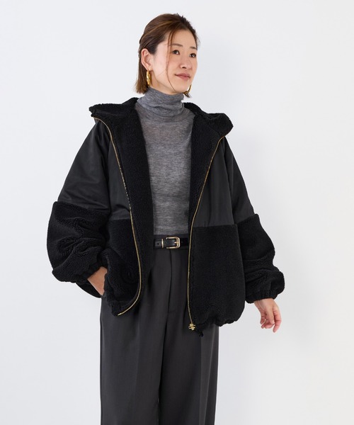 MICA&DEAL（マイカ＆ディール）の「ボアドッキングフーデットブルゾン（ブルゾン・レディース・オフホワイト/ブラック/ブラウン・FREE）」の11枚目の写真