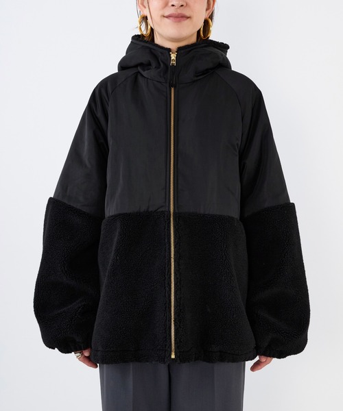 MICA&DEAL（マイカ＆ディール）の「ボアドッキングフーデットブルゾン（ブルゾン・レディース・オフホワイト/ブラック/ブラウン・FREE）」の16枚目の写真